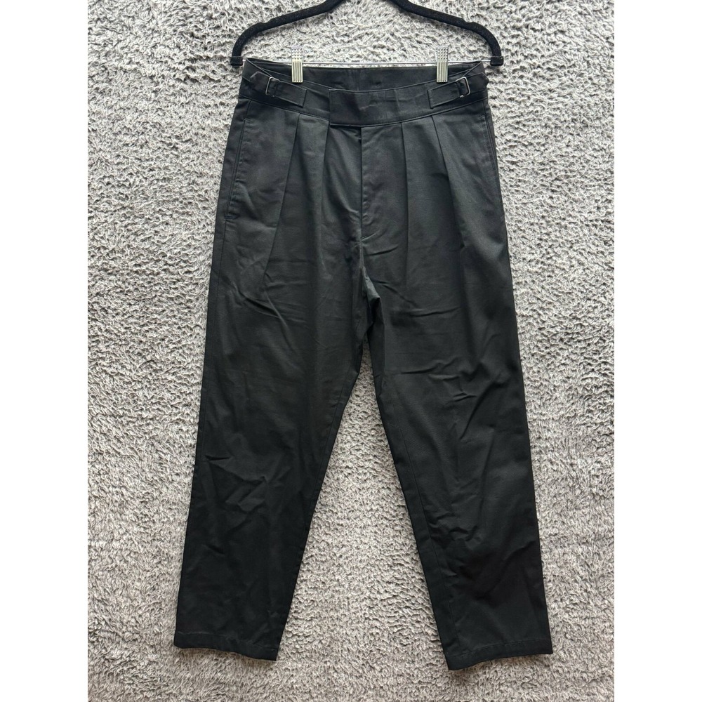 Olive Pleated Twill Tactical Trousers Black‎ Men's Size S